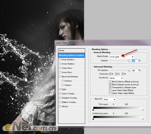 photoshop为美女图片增加超酷的动感水珠