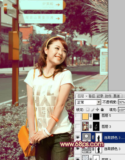 photoshop利用通道替换快速为美女图片打造出甜美的红褐色