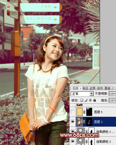 photoshop利用通道替换快速为美女图片打造出甜美的红褐色