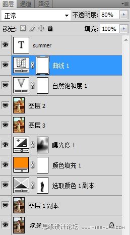 Photoshop将出公园人物图片调制出漂亮的韩系暖色调