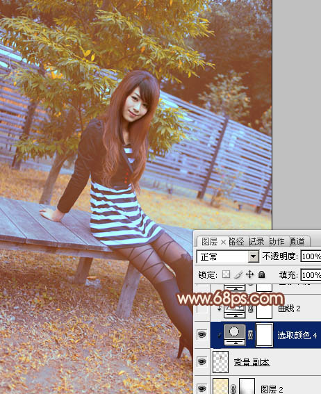 Photoshop为外景美女图片打造出朦胧的韩系暖调效果