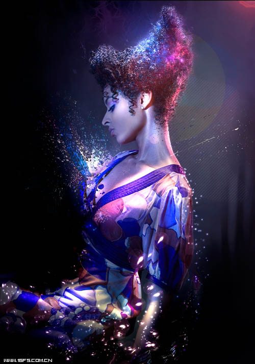 Photoshop为室内人像增加闪亮的高光粒子装饰