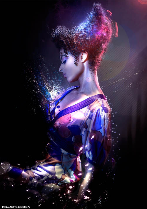 Photoshop为室内人像增加闪亮的高光粒子装饰