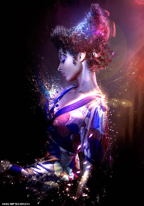 Photoshop为室内人像增加闪亮的高光粒子装饰