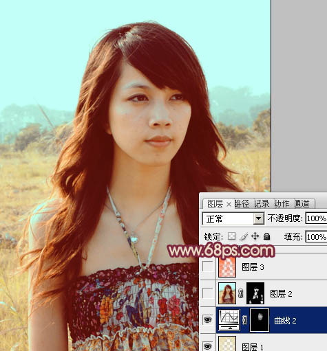 Photoshop将逆光美女图片增加柔和的橙黄色效果