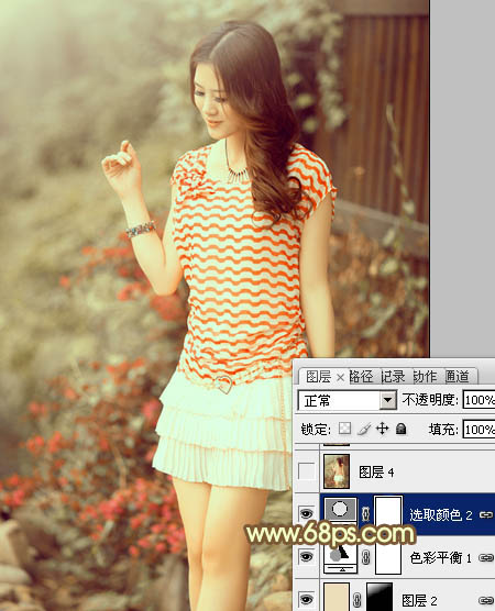 Photoshop将夏季美女图片增加上柔美的黄褐色