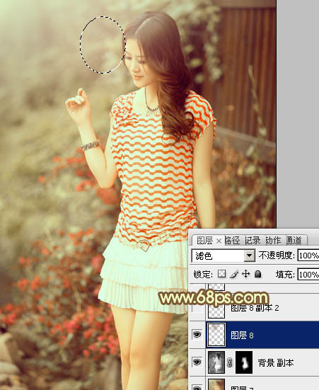 Photoshop将夏季美女图片增加上柔美的黄褐色