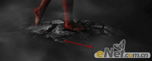 photoshop将美女图片合成制作出超酷的火焰武士