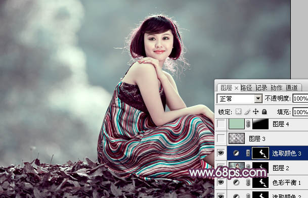 Photoshop为逆光人物图片添加简洁的青紫色效果