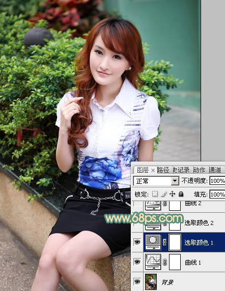 Photoshop为美女图片调制出甜美的黄绿色效果