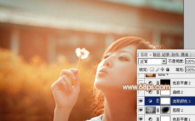 Photoshop为偏暗的外景图片调制出唯美的粉褐色