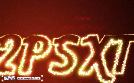 photoshop利用画笔描边及图层样式制作出漂亮的发光字