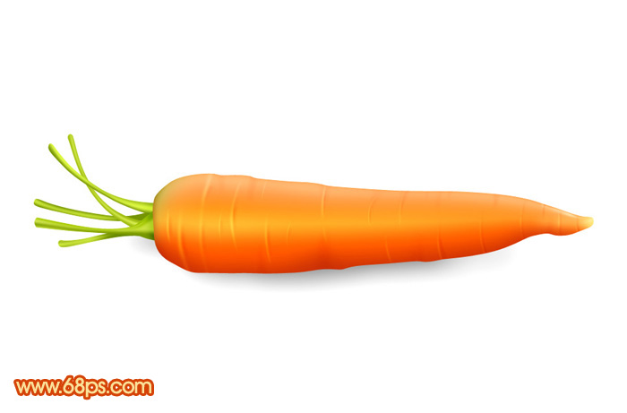 Photoshop设计制作一个逼真的新鲜胡萝卜”
