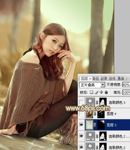 Photoshop为清纯美女图片调制出干净的秋季黄褐色效果