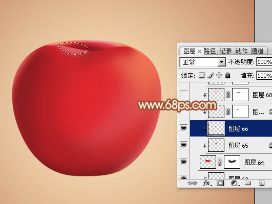 Photoshop设计制作出精致的水晶红苹果