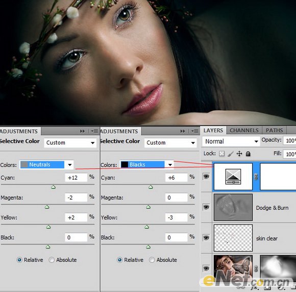 PhotoShop将美女照片制作出梦幻荧光画面效果