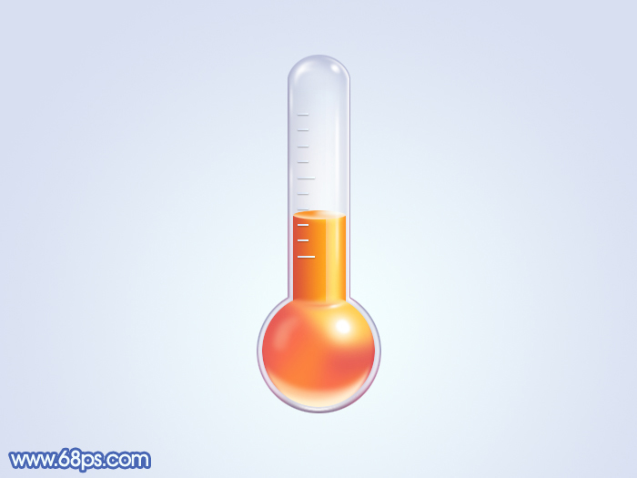 Photoshop设计制作出一个精致的玻璃温度计图标”