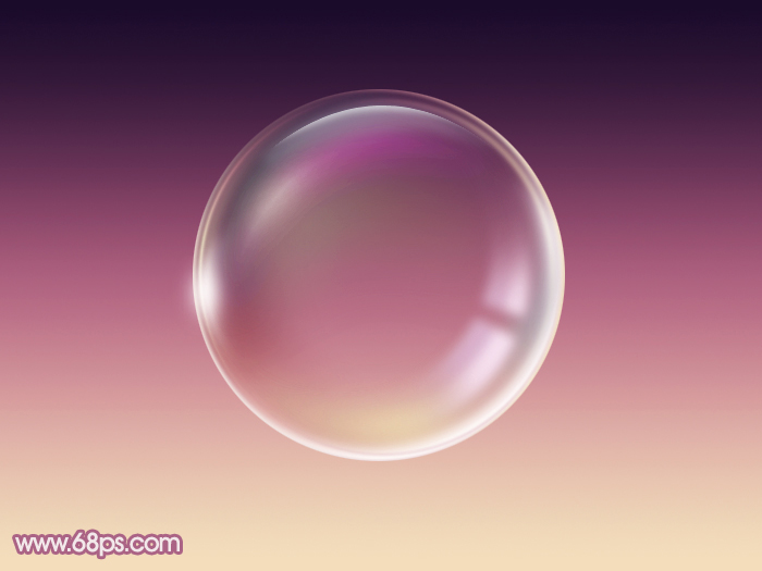 Photoshop设计制作出漂亮的紫色透明气泡”