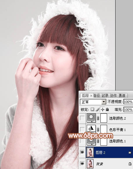 Photoshop将室内美女图片打造出柔和的淡褐色效果