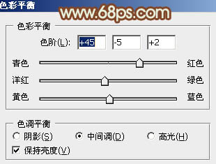 Photoshop将坐草地的美女增加上秋季橙色调