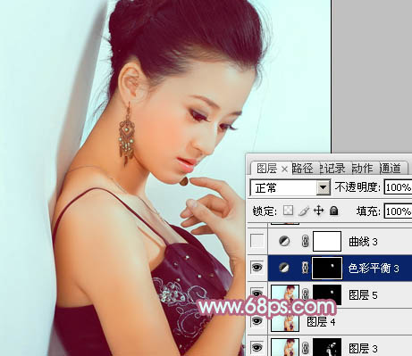 PhotoshopΪ����ǽ�ڵ���Ů����ůů�ĵ������ɫ