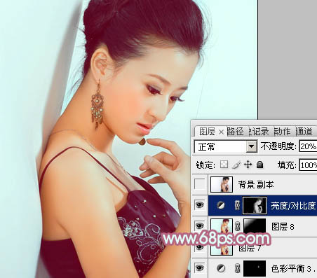 PhotoshopΪ����ǽ�ڵ���Ů����ůů�ĵ������ɫ