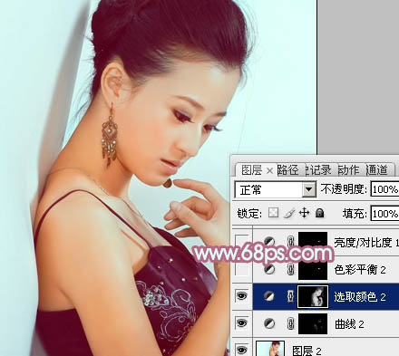 PhotoshopΪ����ǽ�ڵ���Ů����ůů�ĵ������ɫ