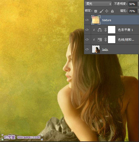 photoshop合成森林中美女与小鸟沟通的场景