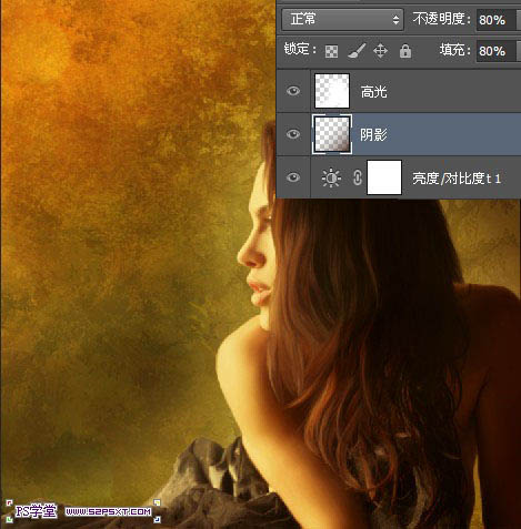photoshop合成森林中美女与小鸟沟通的场景