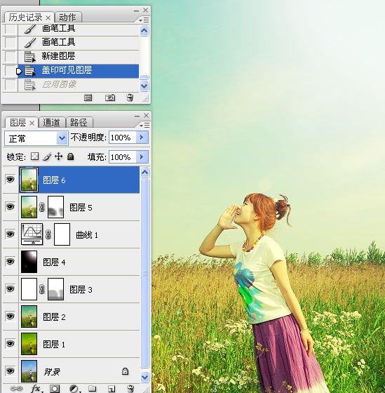 Photoshop为草原人物增加漂亮的黄绿色效果教程