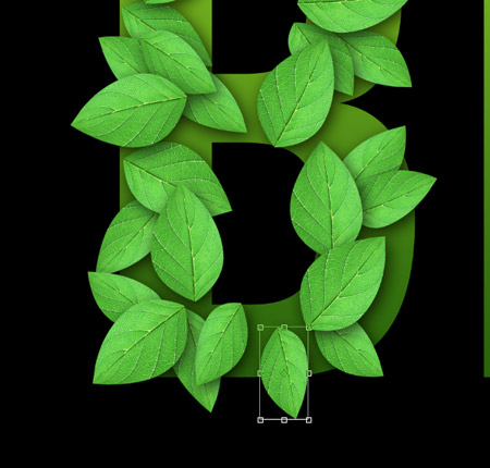 photoshop设计制作蔓藤叶片字