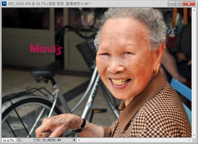 photoshop利用修复画笔快速为老年人脸部去皱纹教程