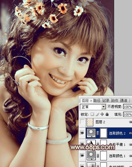 Photoshop为室内人像打造出古典淡黄色效果