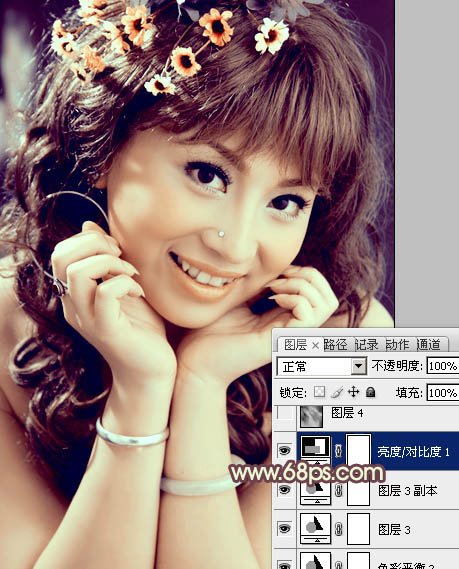 Photoshop为室内人像打造出古典淡黄色效果