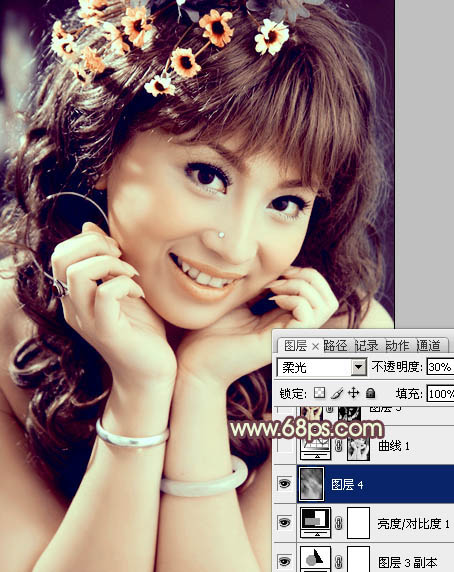 Photoshop为室内人像打造出古典淡黄色效果