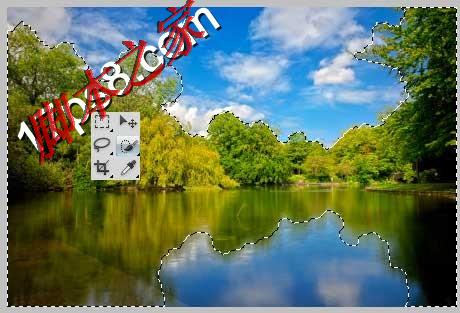 photoshop将白天湖边美景变黑夜效果