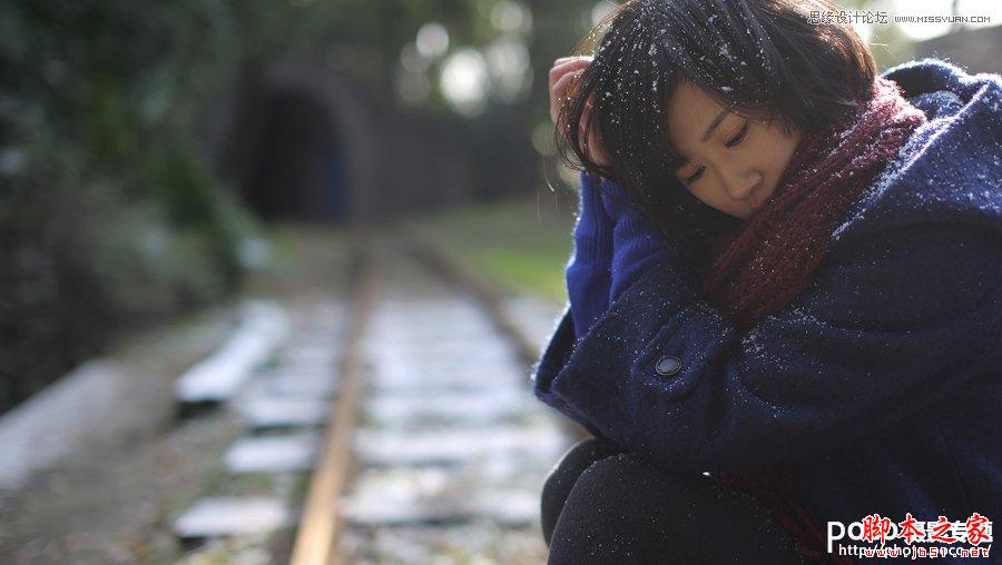 Photoshop为人像制造浪漫雪景特效