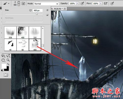 Photoshop合成制作出在海上漂泊的幽灵鬼船