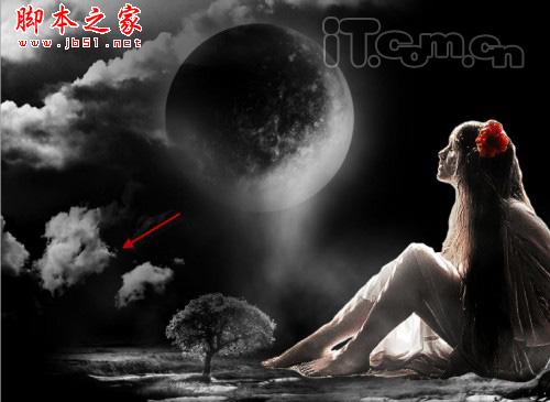 PhotoShop合成制作魔幻世界里仰望天空的美女场景