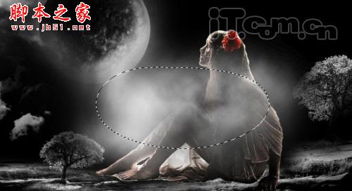 PhotoShop合成制作魔幻世界里仰望天空的美女场景