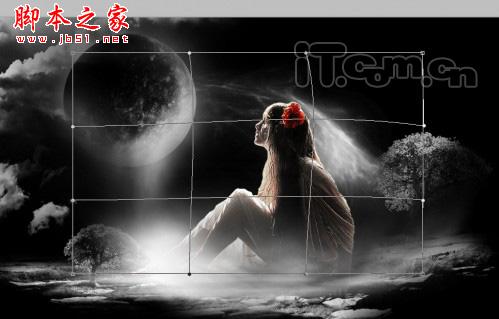 PhotoShop合成制作魔幻世界里仰望天空的美女场景