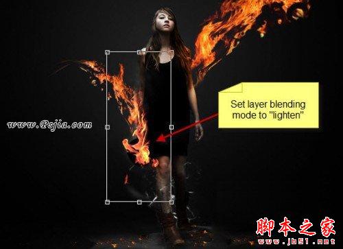 photoshop合成超炫的火焰美女壁纸