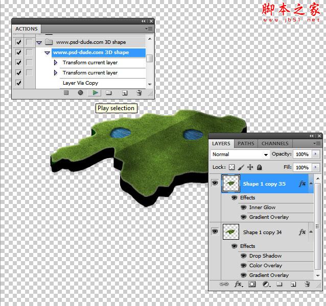 photoshop合成制作逼真的3D三维地图