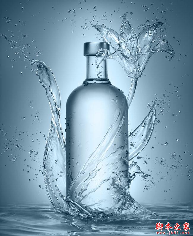 photoshop快速把舞动的美女移到水花四溅的玻璃瓶中
