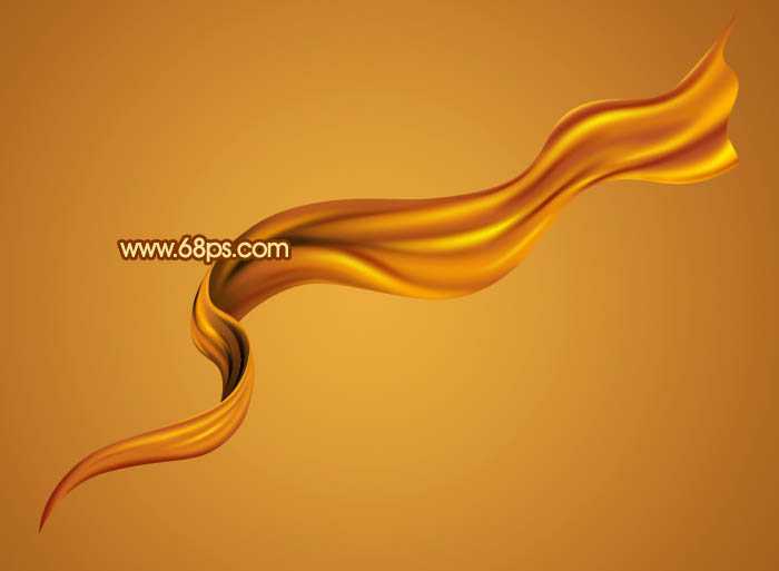 Photoshop设计制作非常精美的金色褶皱丝带