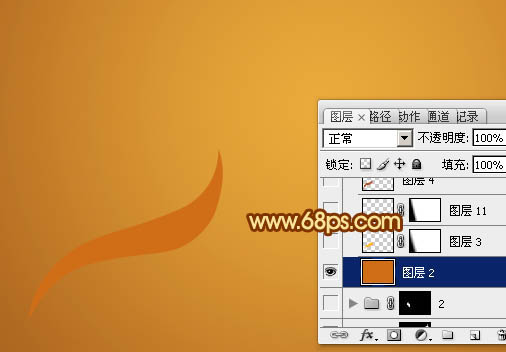 Photoshop设计制作非常精美的金色褶皱丝带