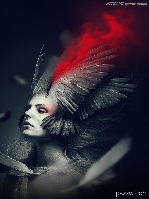 Photoshop合成制作创意风格的梦幻天使