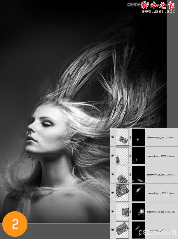 Photoshop合成制作创意风格的梦幻天使