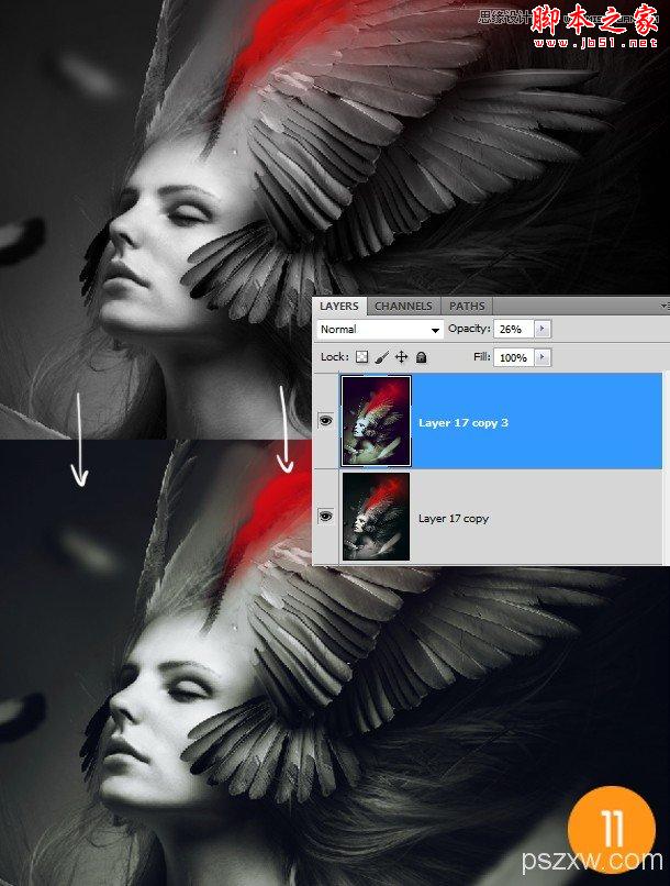 Photoshop合成制作创意风格的梦幻天使
