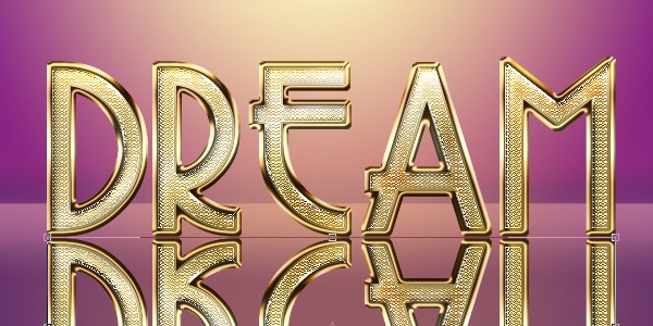 Photoshop设计制作镶钻石的黄金字